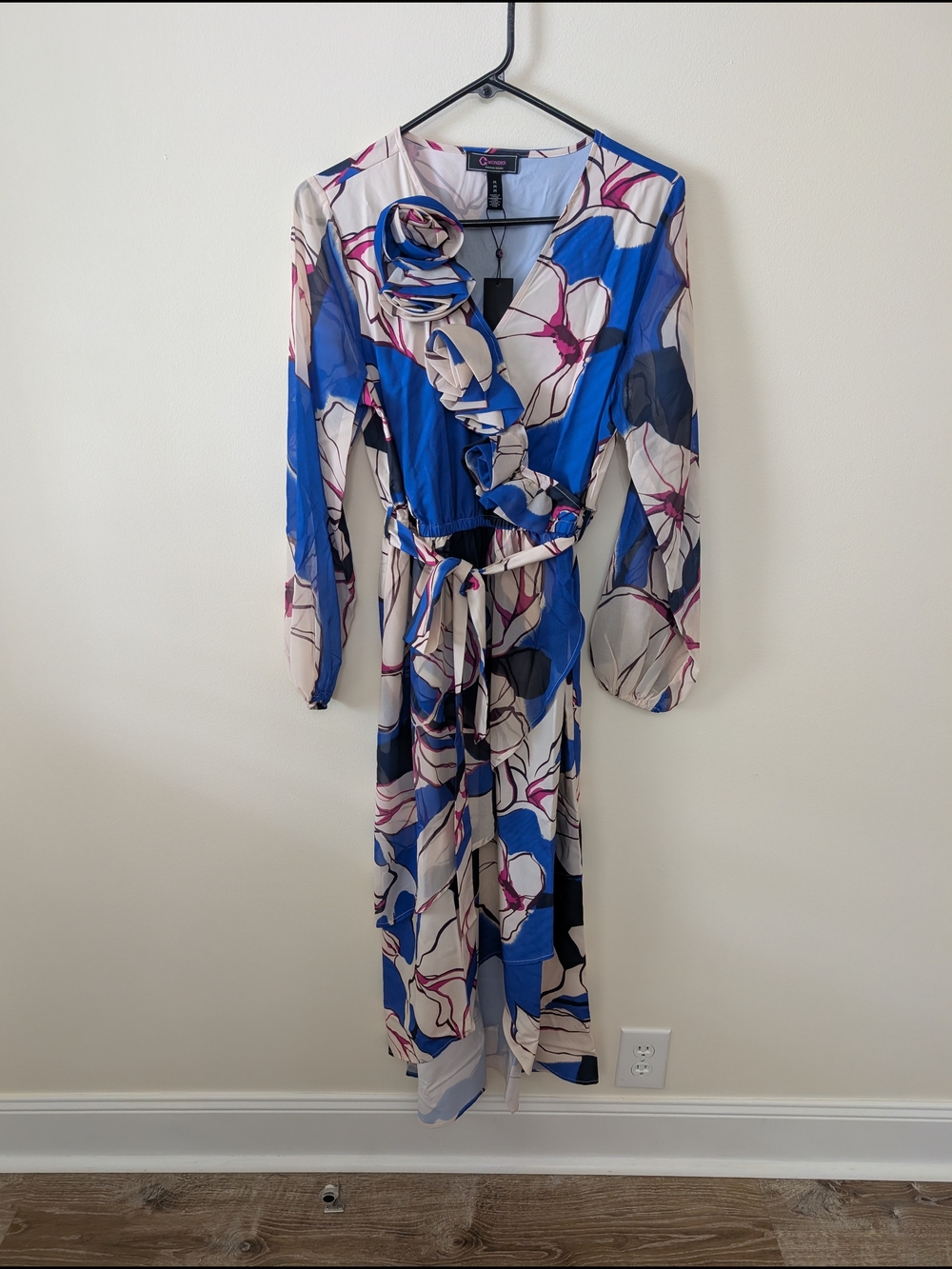 C. Wonder by Christian Siriano Women's Midi Dress Glory Mystic Blue Sz Medium